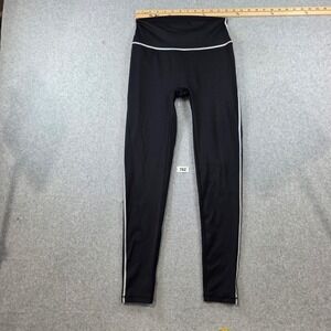 Womens High Waisted Athletic Leggings Black White Contrast Stitching Yoga Pants